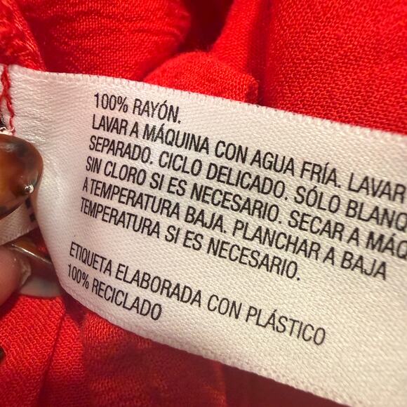 Knox Rose Red Boho Peasant Blouse 3X Plus Size Flowy Long Puff Sleeves Cottage - Picture 5 of 7